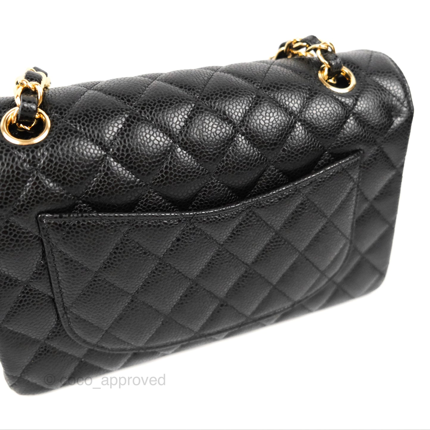 Chanel Small Classic Quilted Flap Black Caviar Gold Hardware
