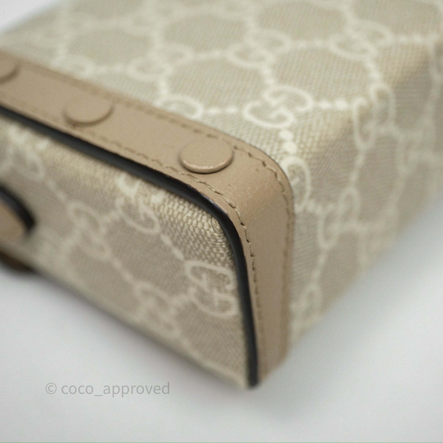 Gucci Horsebit 1955 Mini Bag Beige/White GG Supreme Canvas