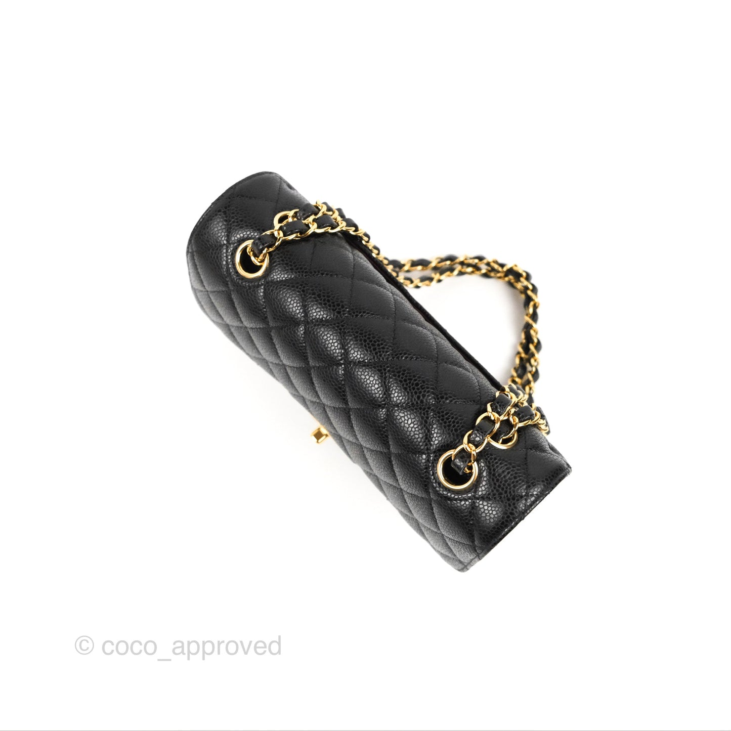 Chanel Small Classic Quilted Flap Black Caviar Gold Hardware