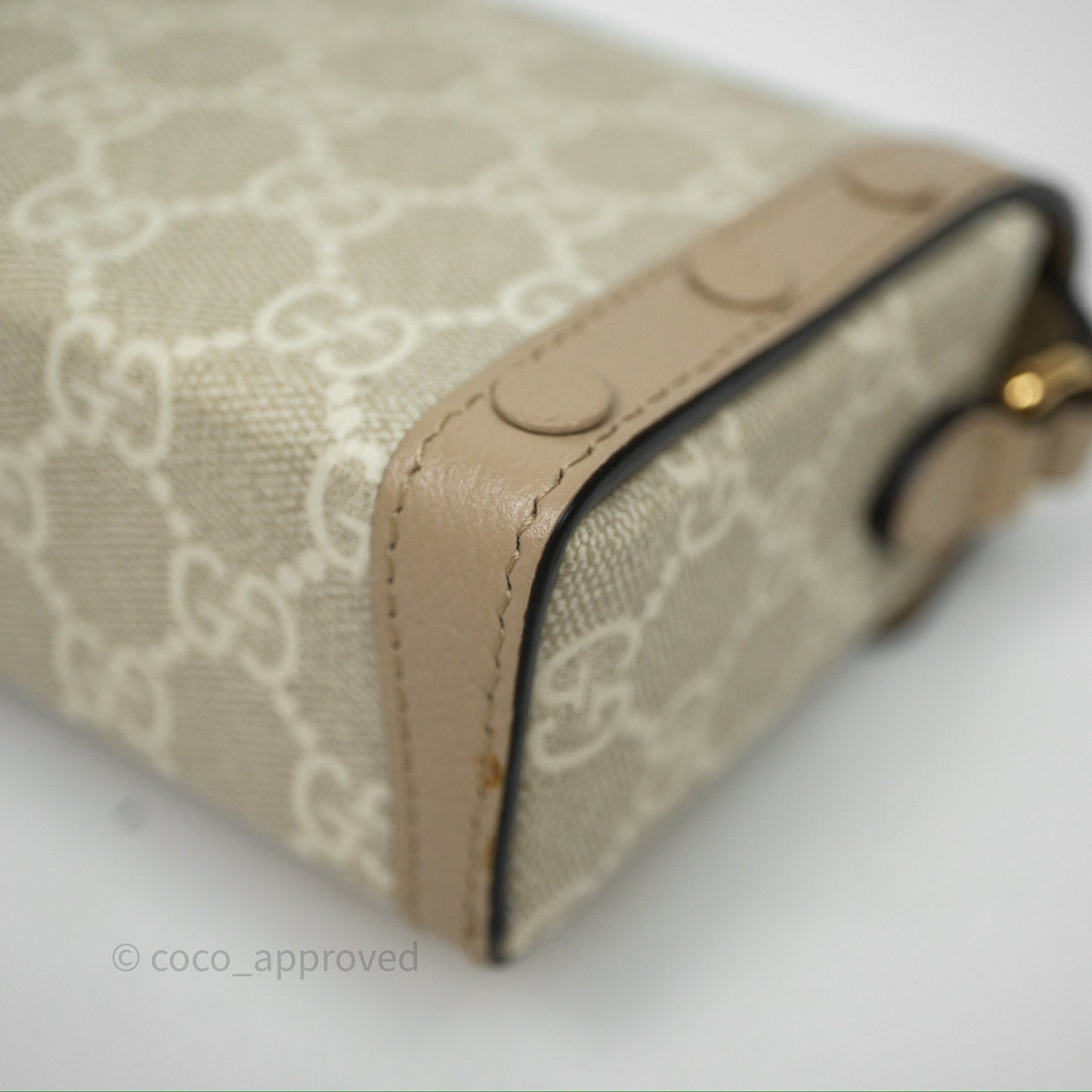 Gucci Horsebit 1955 Mini Bag Beige/White GG Supreme Canvas