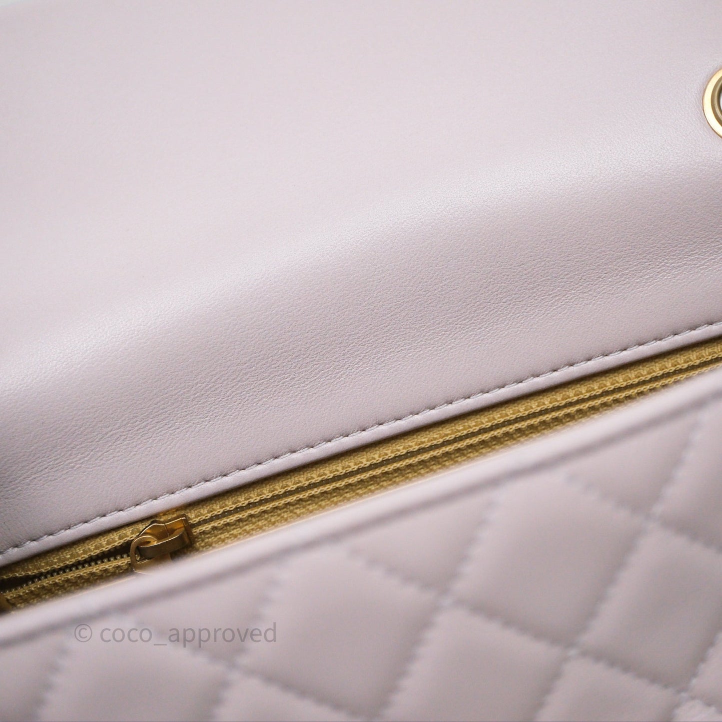 Chanel Mini Rectangular Pearl Crush Lilac Lambskin Aged Gold Hardware