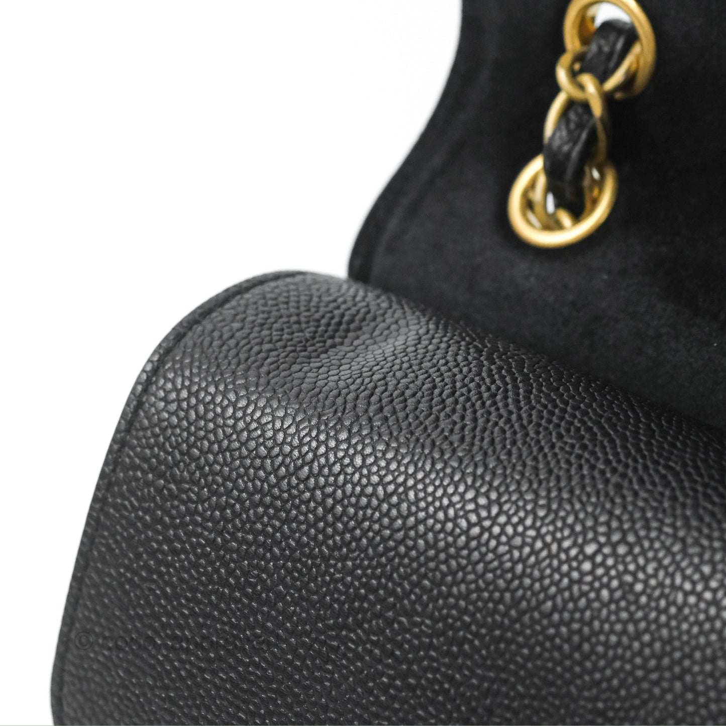 Chanel Pure Jumbo Double Flap Black Caviar Aged Gold Hardware