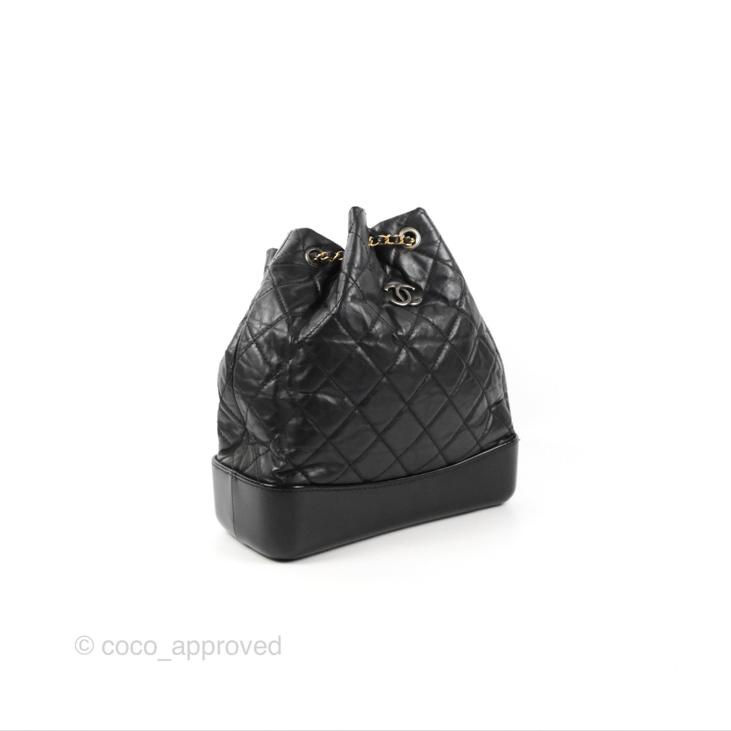 Chanel Medium Gabrielle Backpack Black Aged Calfskin