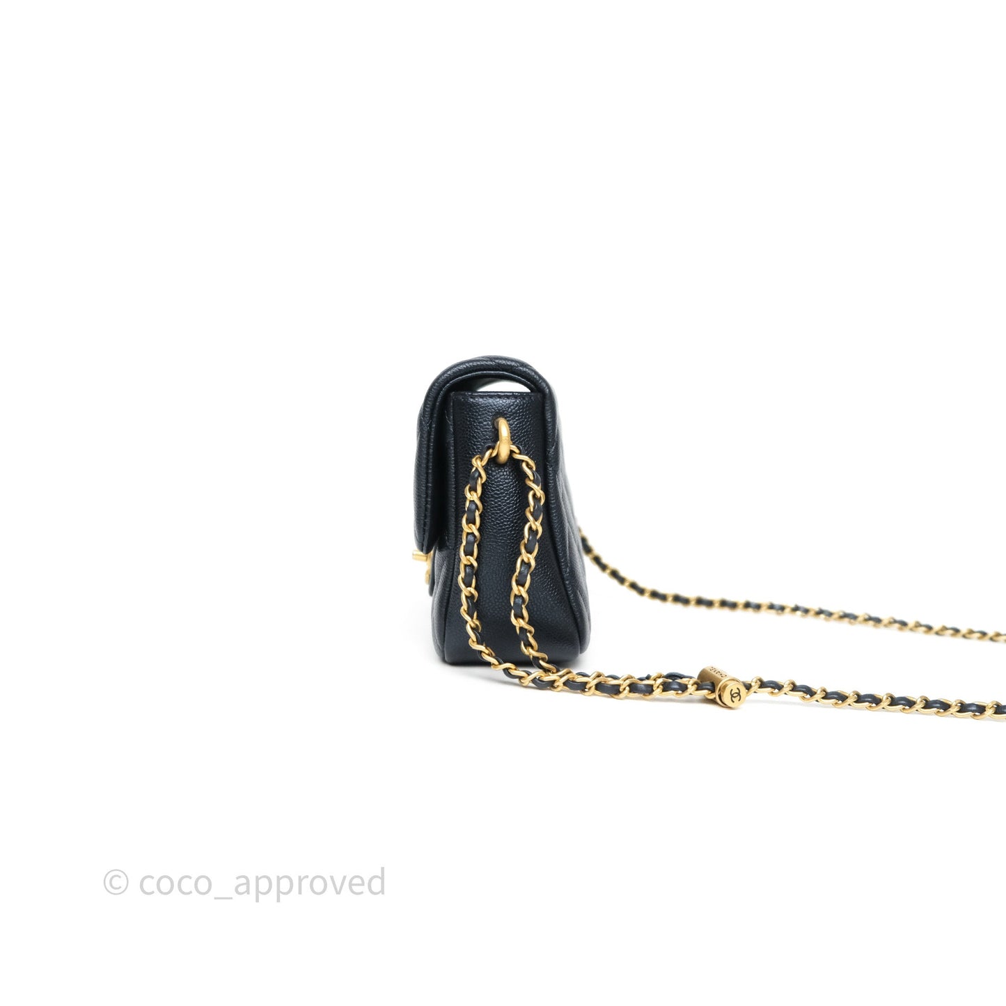 Chanel Quilted My Perfect Mini Iridescent Dark Navy Caviar Aged Gold Hardware 21K