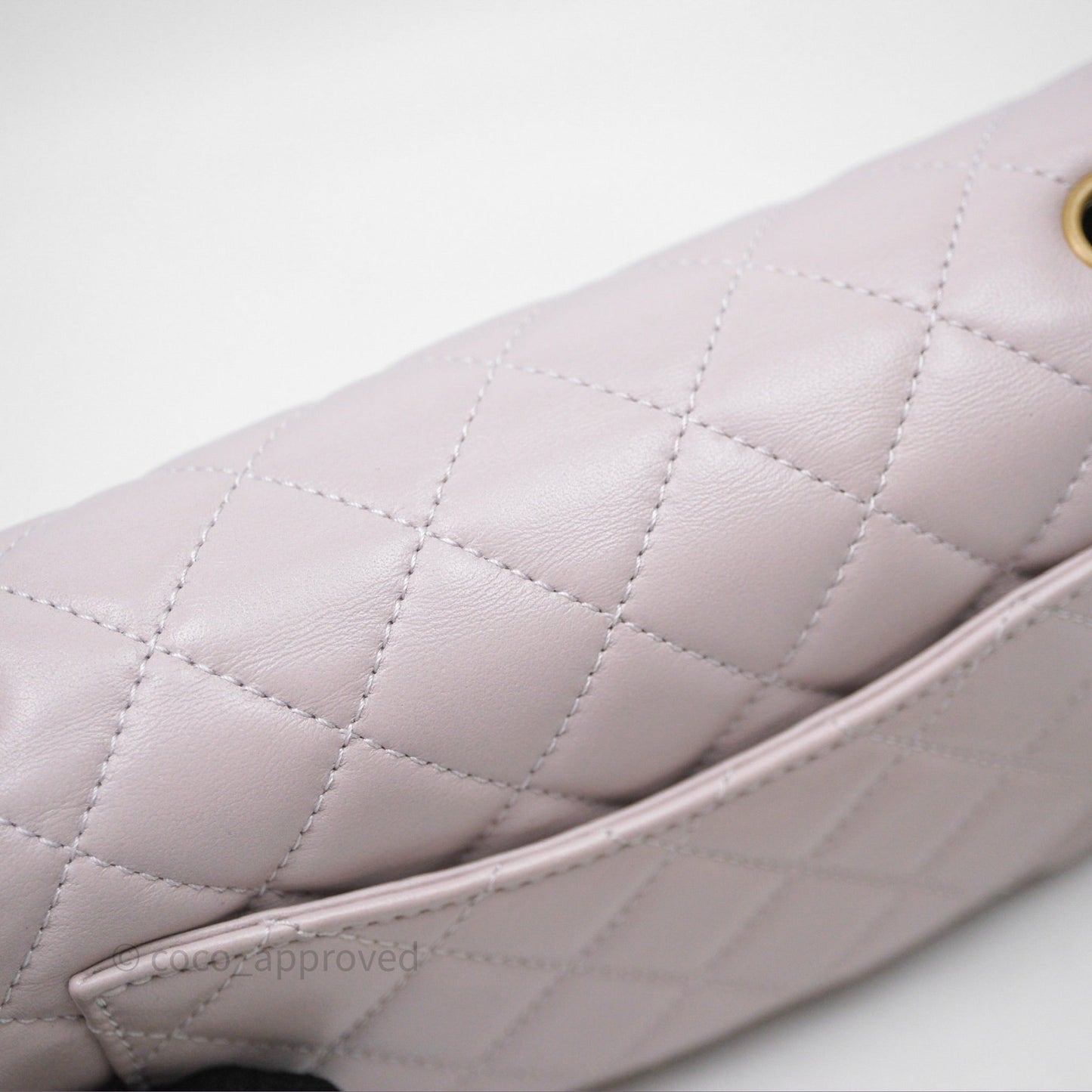 Chanel Mini Rectangular Pearl Crush Lilac Lambskin Aged Gold Hardware