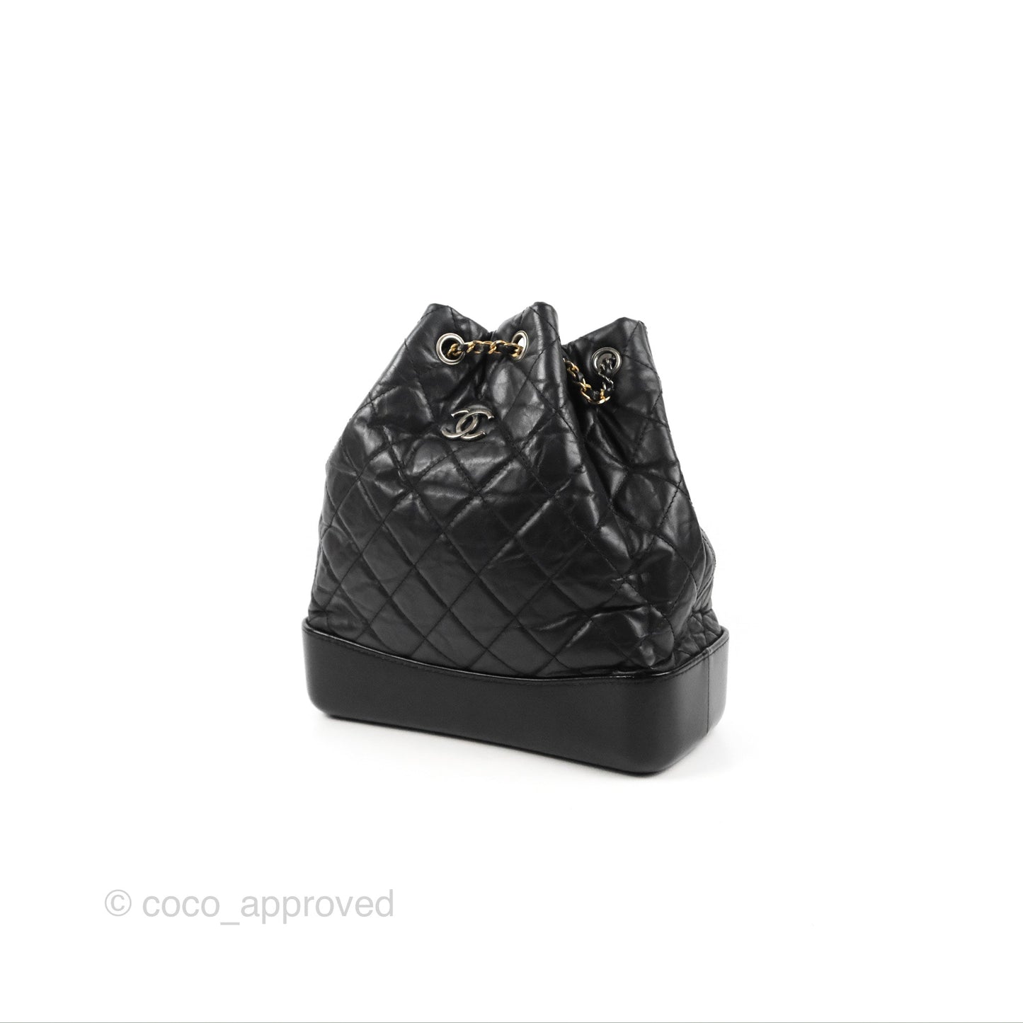 Chanel Medium Gabrielle Backpack Black Aged Calfskin