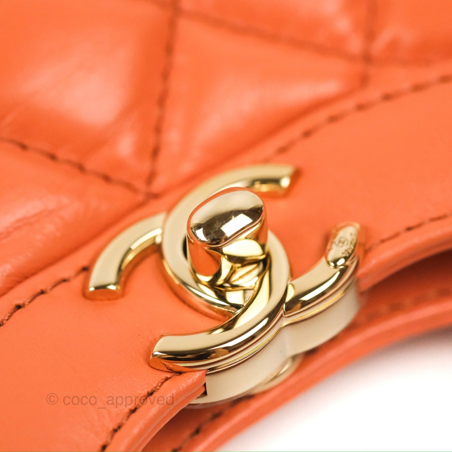 Chanel 31 Mini Salmon Orange Aged Calfskin Gold Hardware
