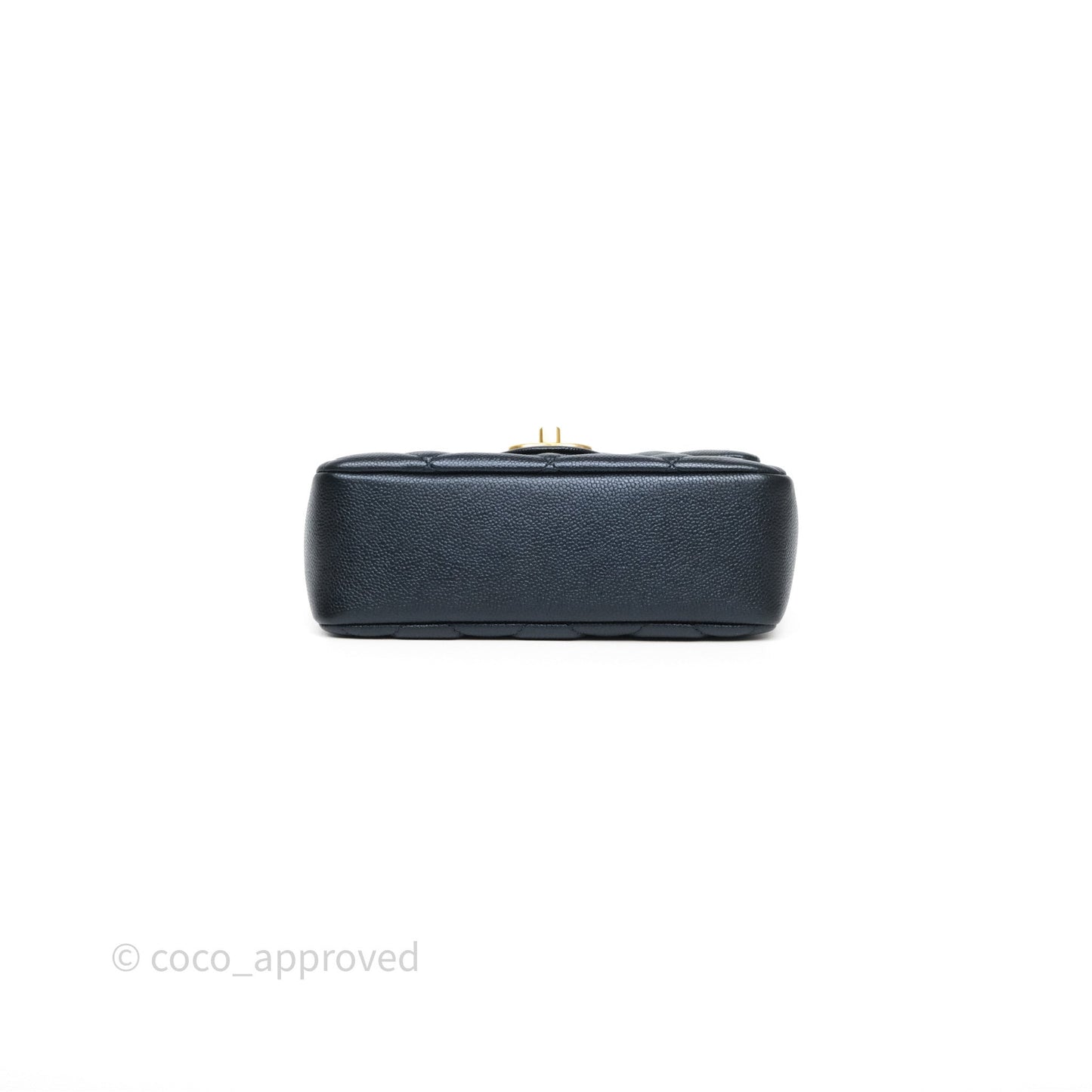 Chanel Quilted My Perfect Mini Iridescent Dark Navy Caviar Aged Gold Hardware 21K