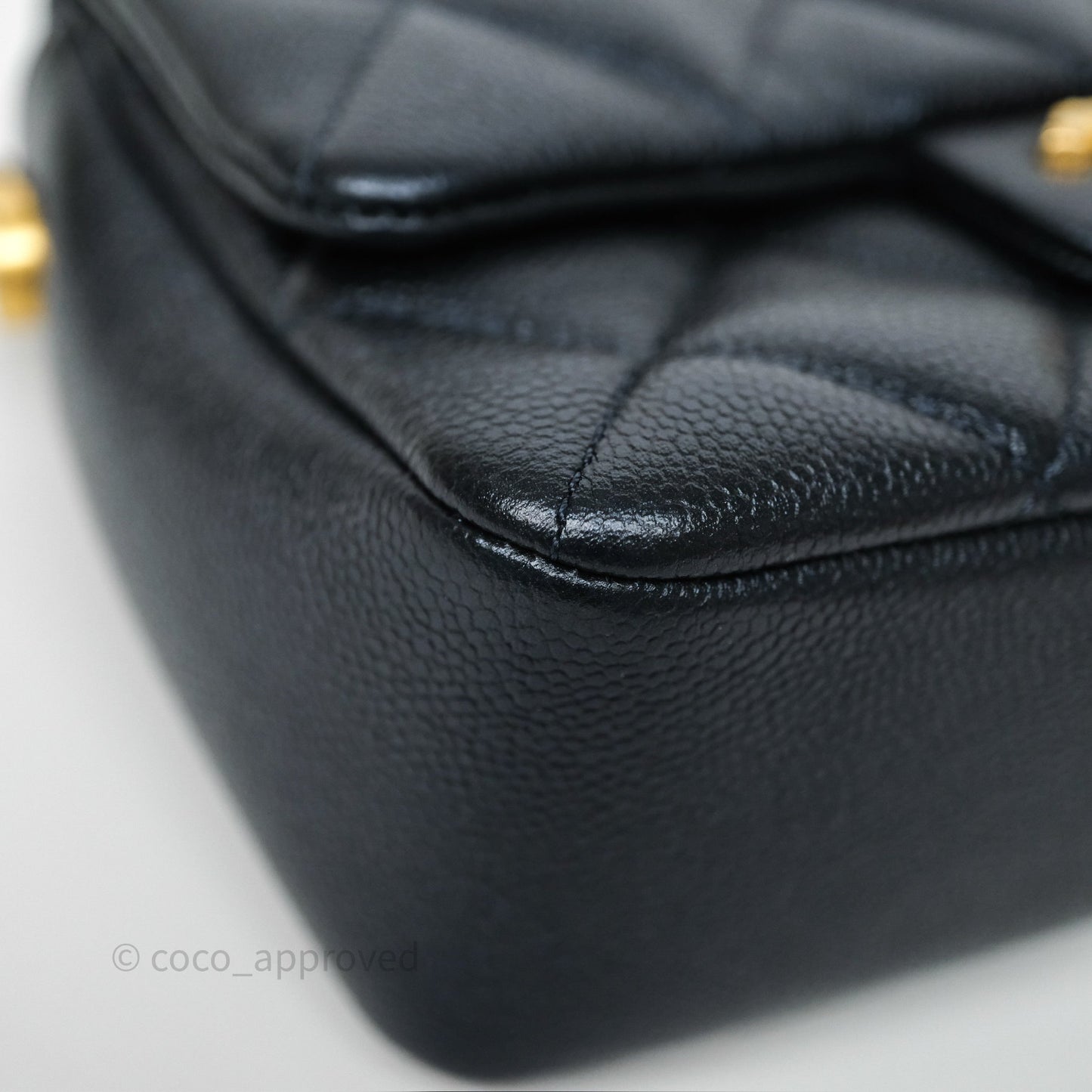 Chanel Quilted My Perfect Mini Iridescent Dark Navy Caviar Aged Gold Hardware 21K