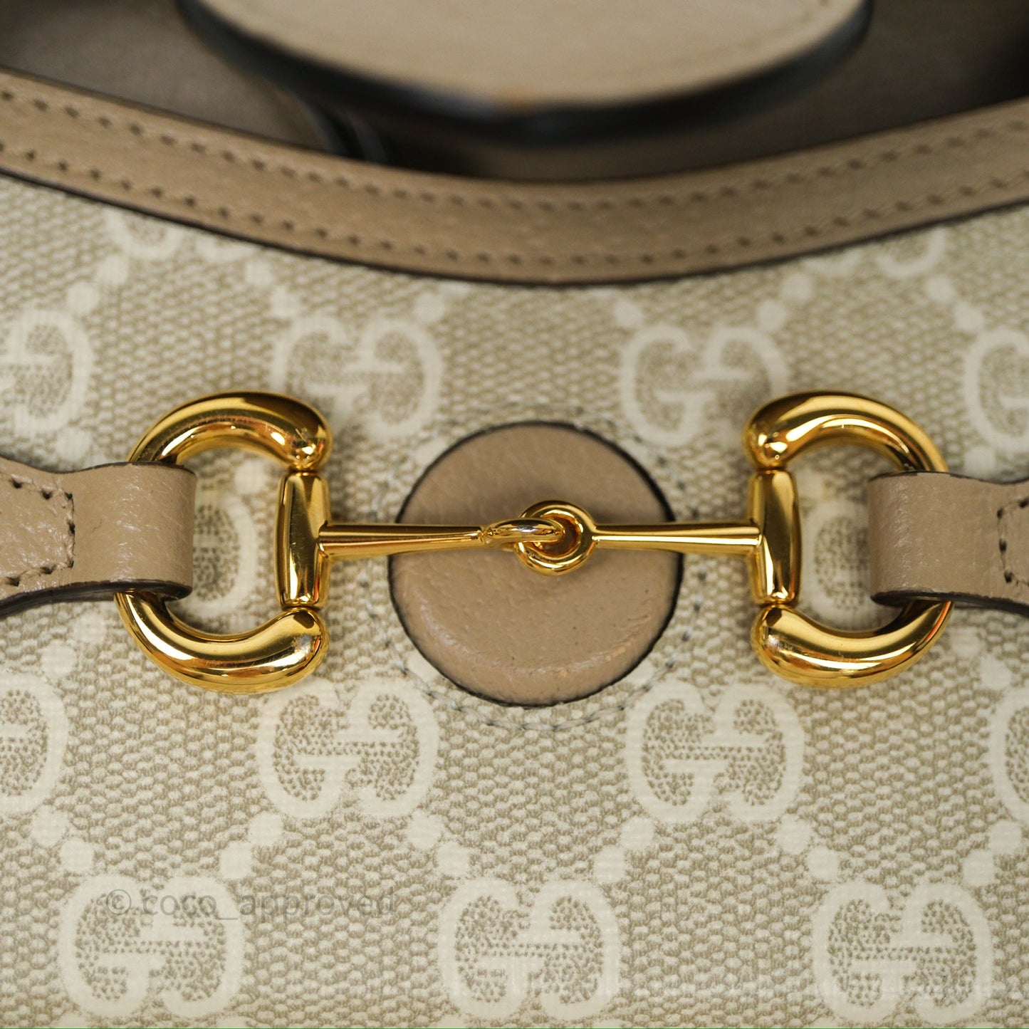 Gucci Horsebit 1955 Mini Bag Beige/White GG Supreme Canvas