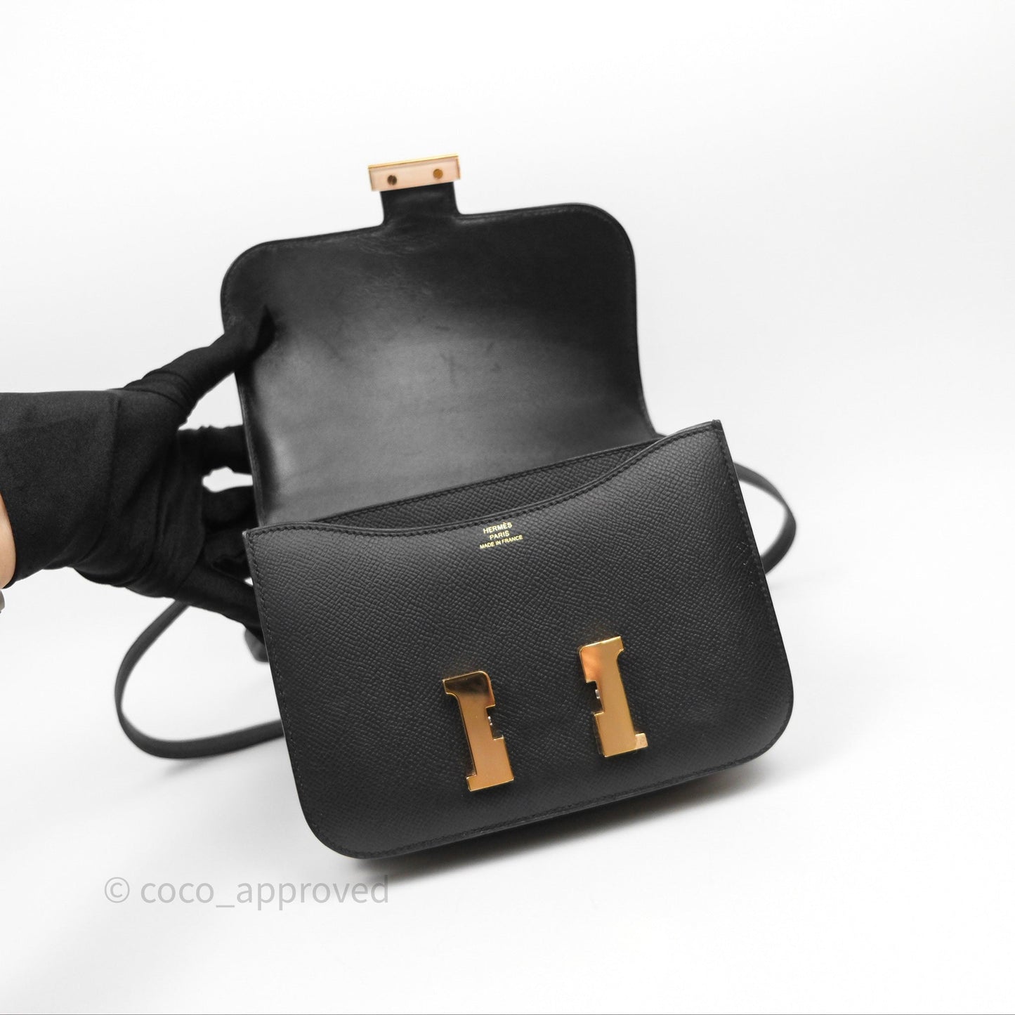 Hermès Constance Mini 18cm Black Epsom Gold Hardware