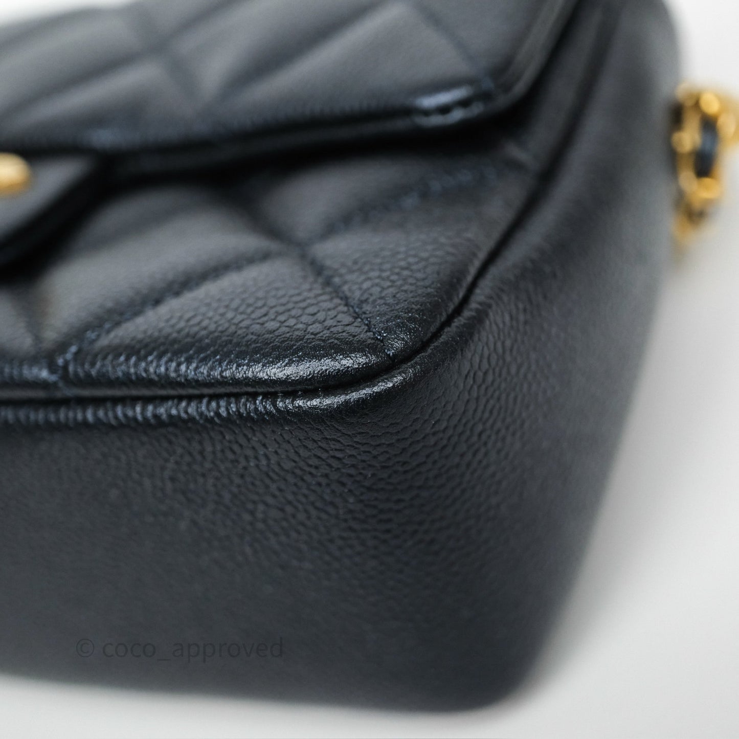 Chanel Quilted My Perfect Mini Iridescent Dark Navy Caviar Aged Gold Hardware 21K