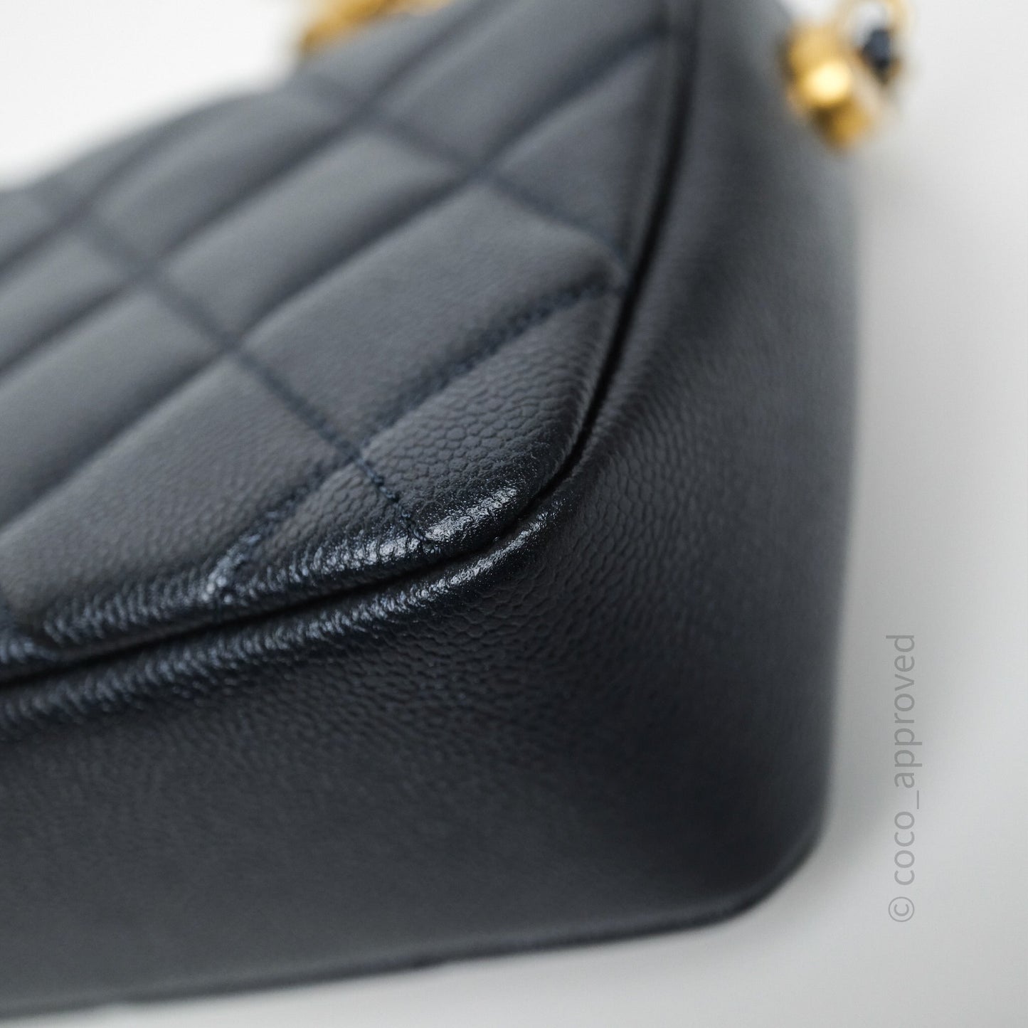 Chanel Quilted My Perfect Mini Iridescent Dark Navy Caviar Aged Gold Hardware 21K