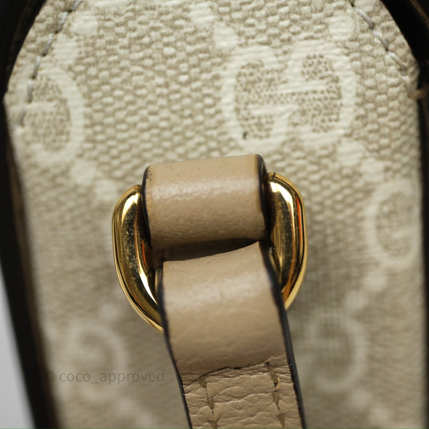 Gucci Horsebit 1955 Mini Bag Beige/White GG Supreme Canvas