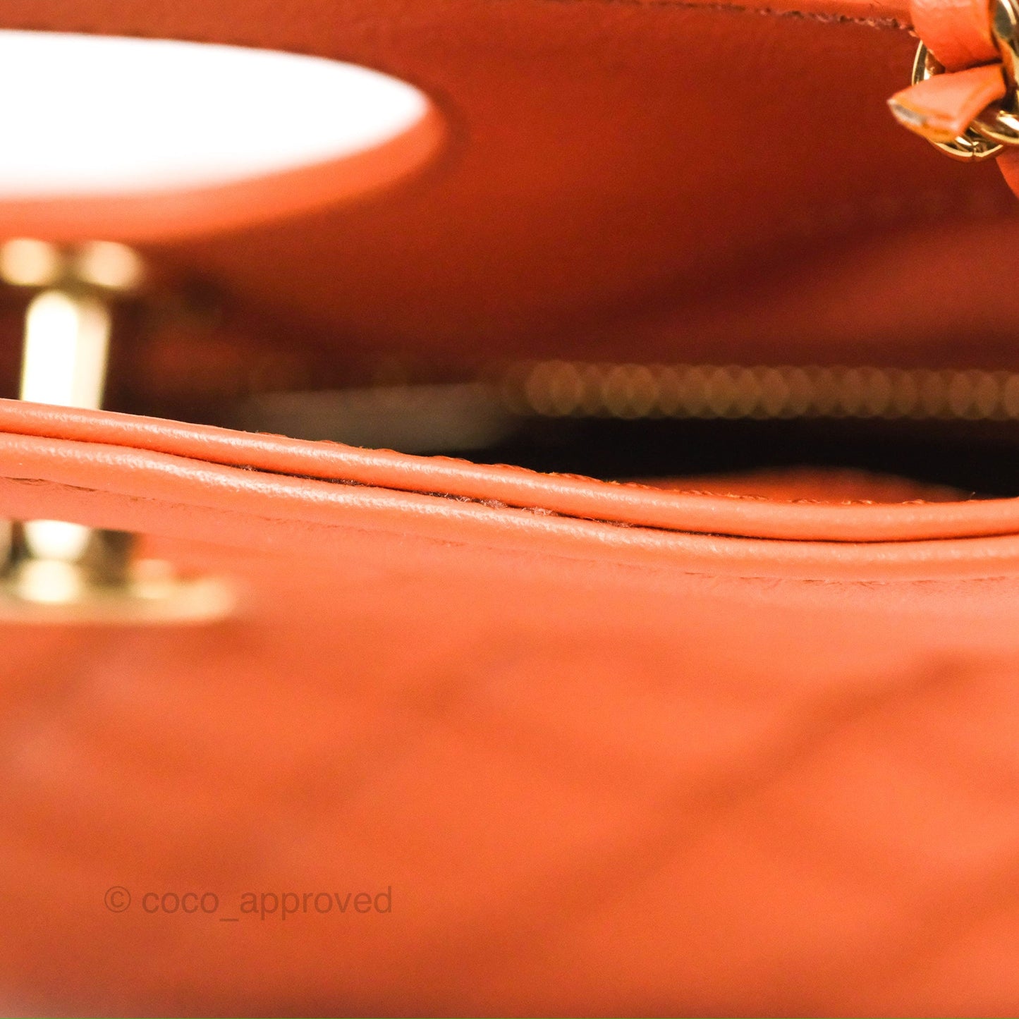 Chanel 31 Mini Salmon Orange Aged Calfskin Gold Hardware