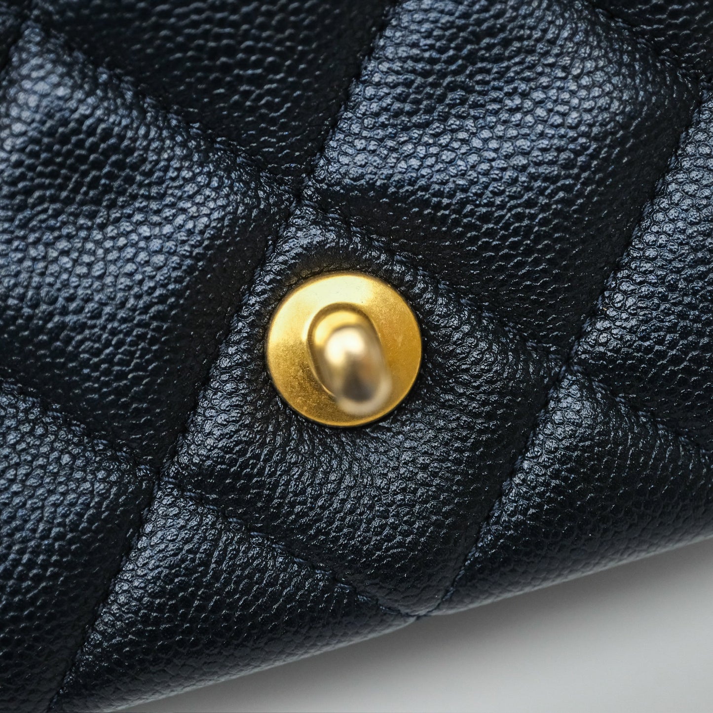 Chanel Quilted My Perfect Mini Iridescent Dark Navy Caviar Aged Gold Hardware 21K