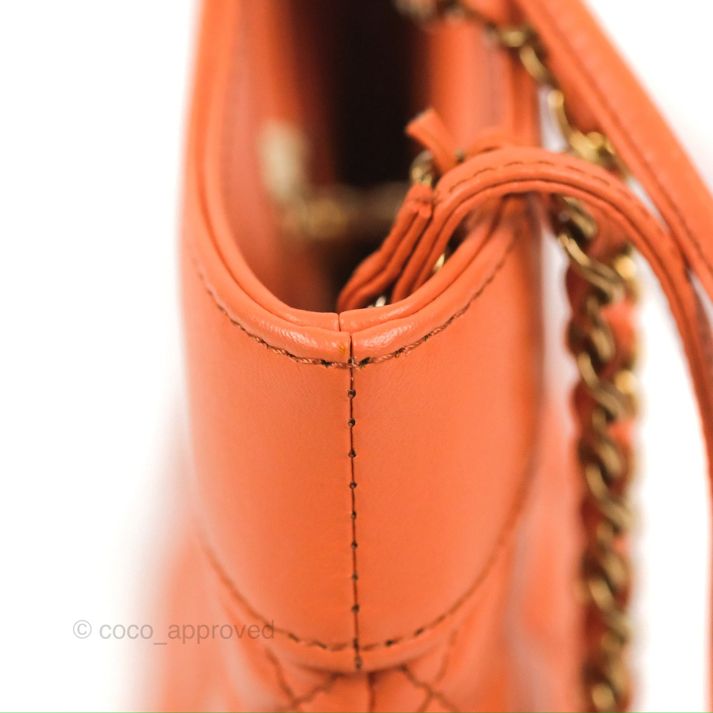 Chanel 31 Mini Salmon Orange Aged Calfskin Gold Hardware