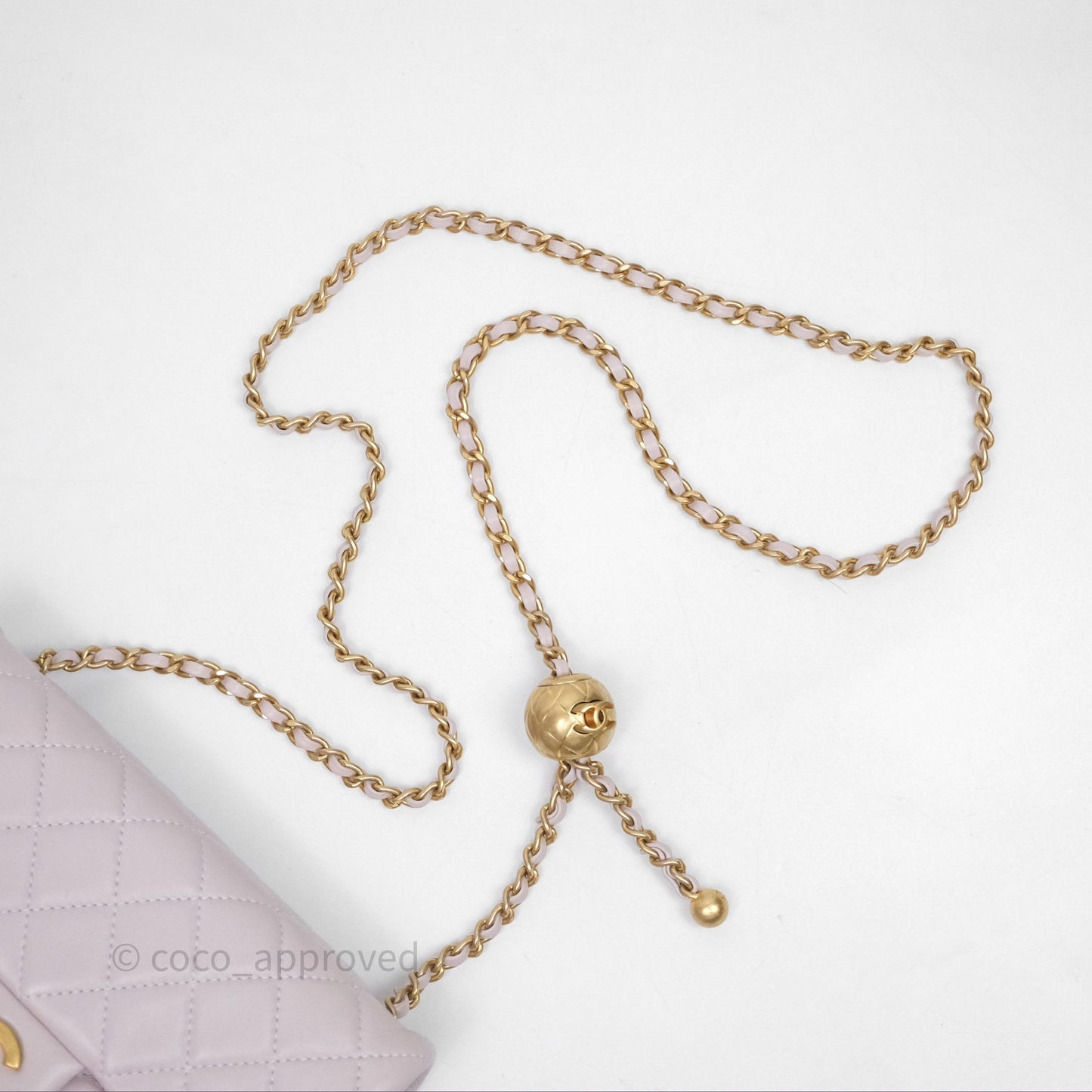 Chanel Mini Rectangular Pearl Crush Lilac Lambskin Aged Gold Hardware