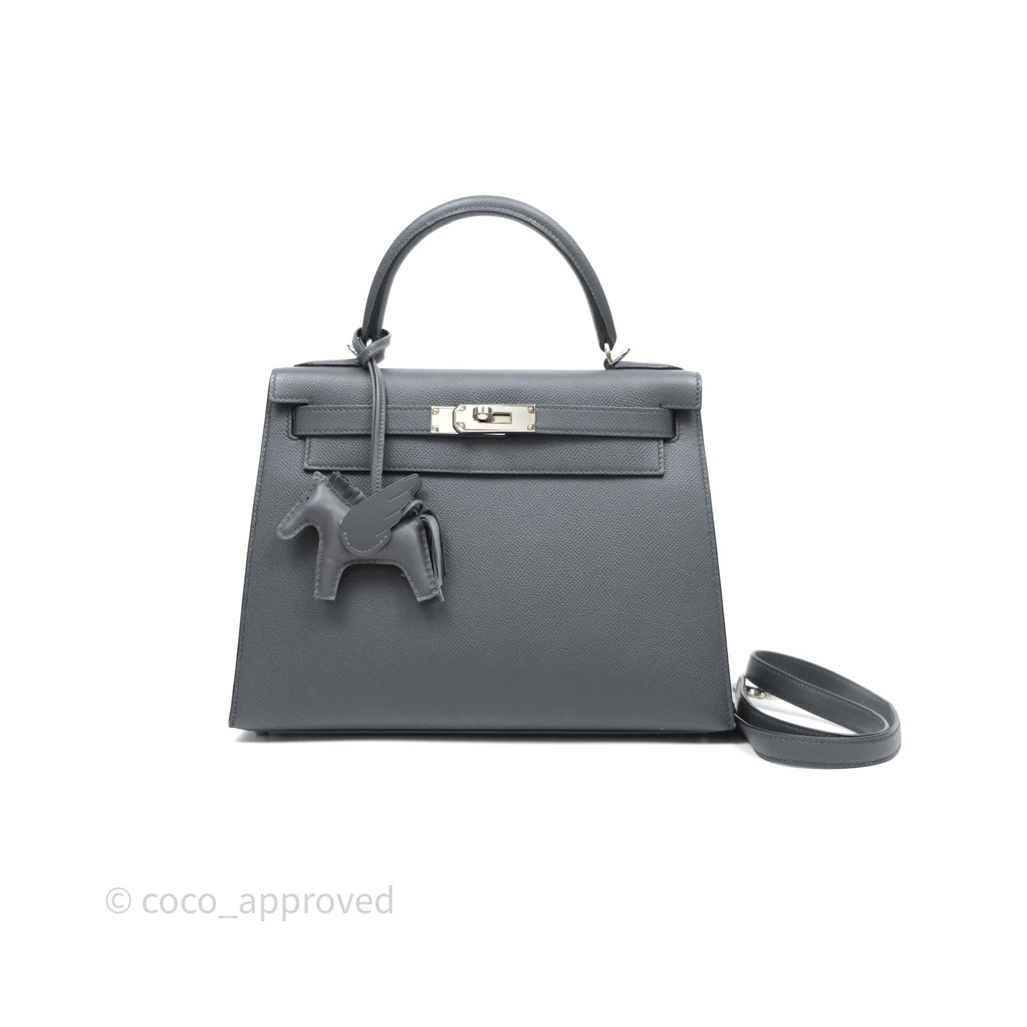 Hermès Kelly II 28 Veau Espom Gris Misty H0 Sellier Palladium Hardware