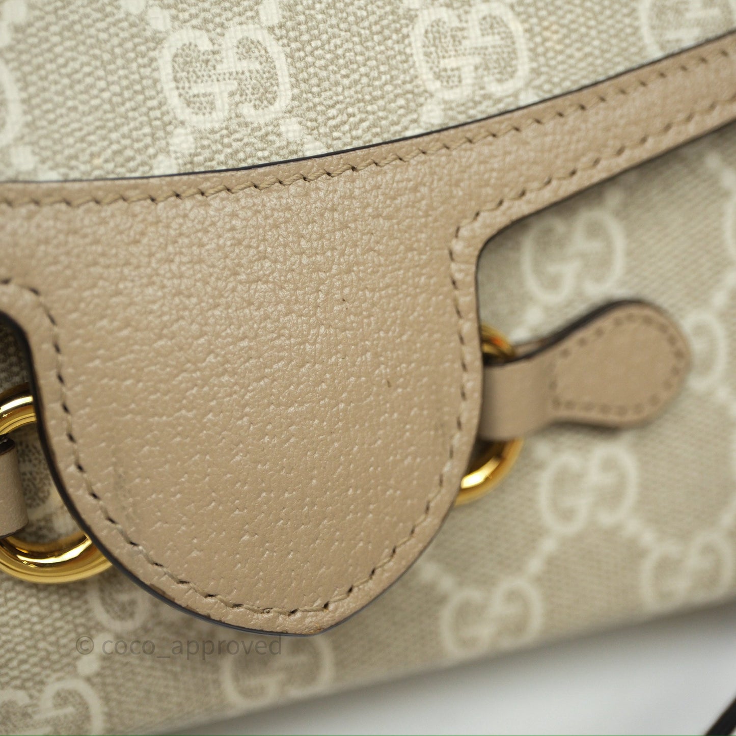 Gucci Horsebit 1955 Mini Bag Beige/White GG Supreme Canvas