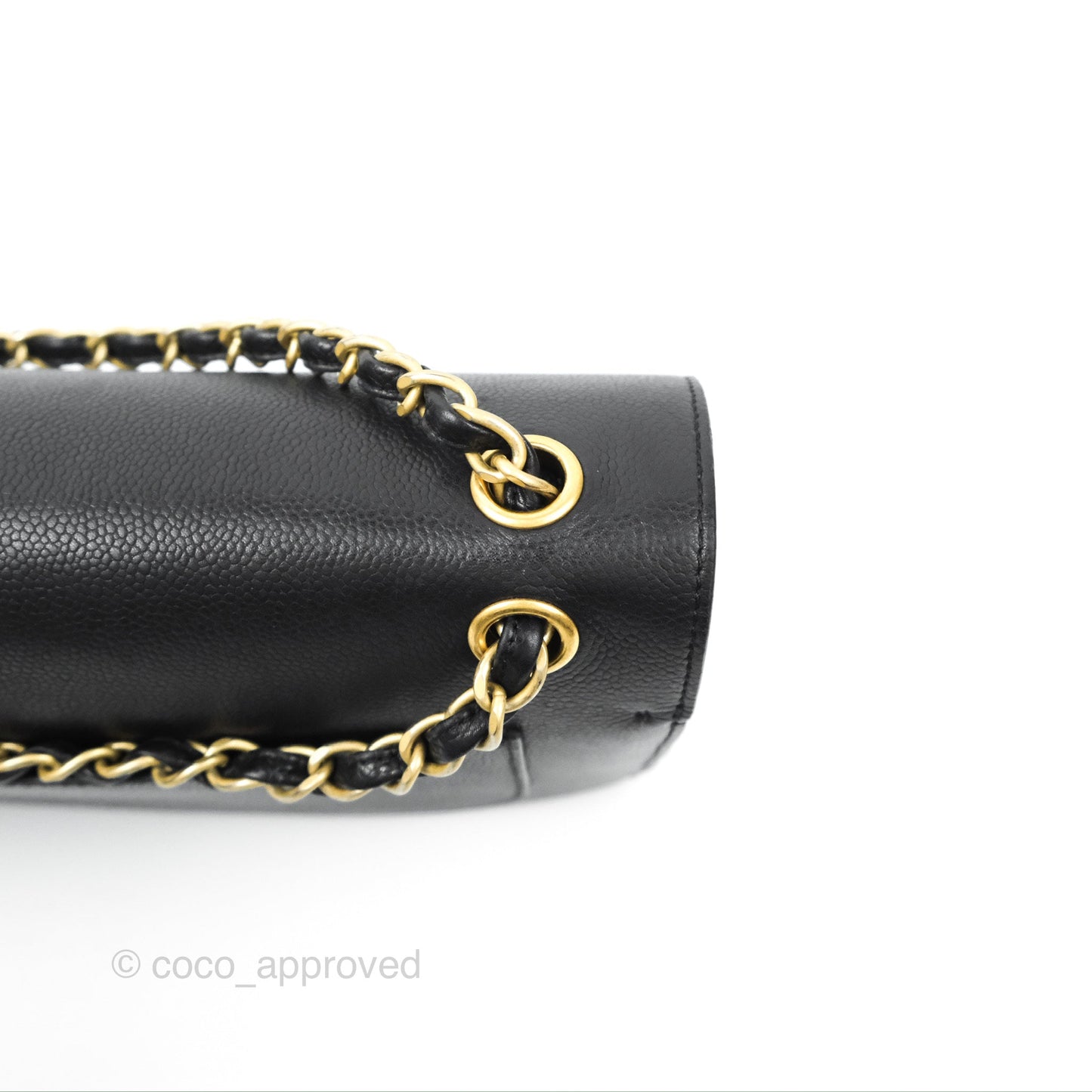 Chanel Pure Jumbo Double Flap Black Caviar Aged Gold Hardware