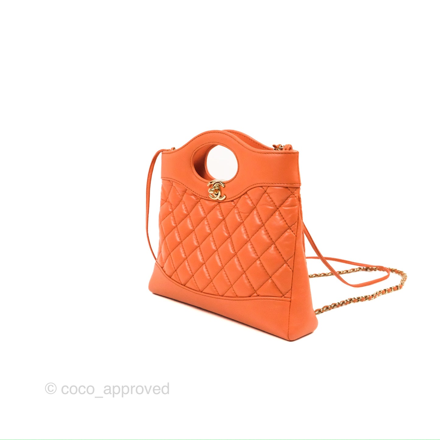 Chanel 31 Mini Salmon Orange Aged Calfskin Gold Hardware