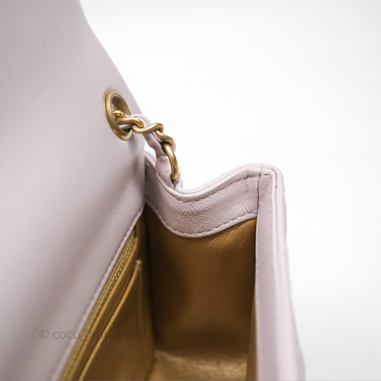 Chanel Mini Rectangular Pearl Crush Lilac Lambskin Aged Gold Hardware