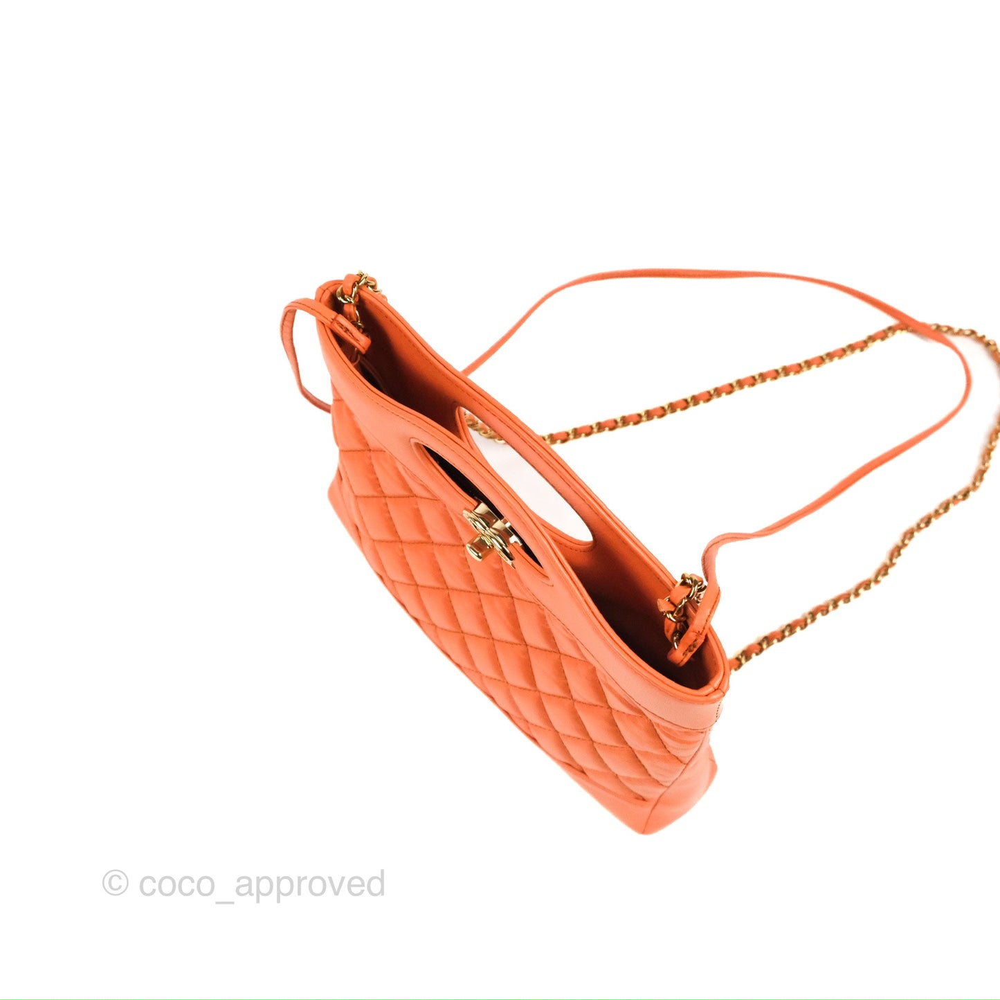 Chanel 31 Mini Salmon Orange Aged Calfskin Gold Hardware