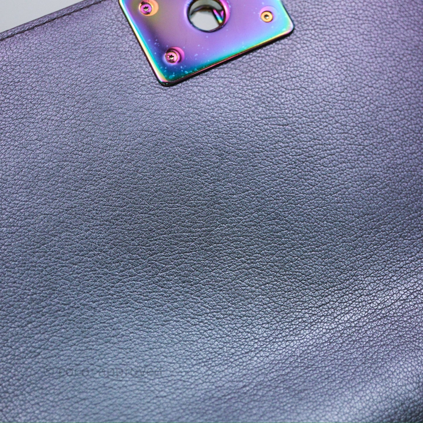 Chanel Boy Medium Quilted Boy Purple Mermaid Iridescent Calfskin