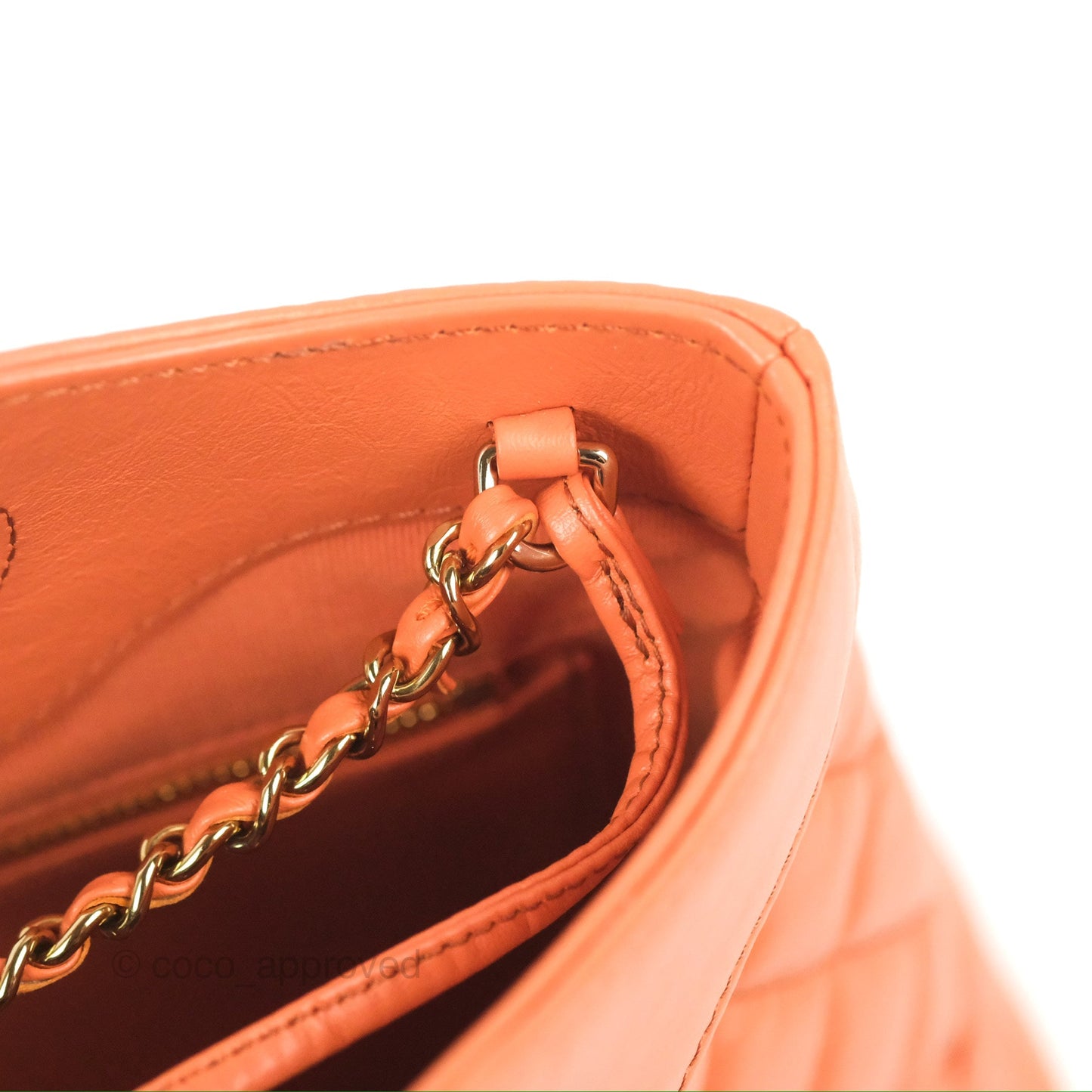 Chanel 31 Mini Salmon Orange Aged Calfskin Gold Hardware