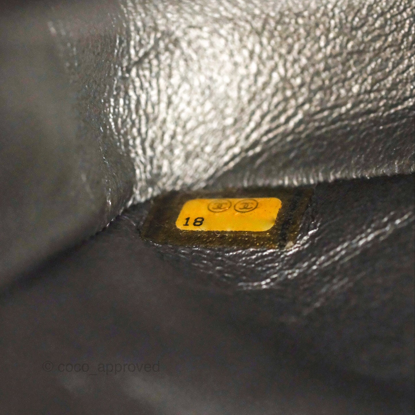 Chanel Classic M/L Medium Flap Quilted Metallic Grey Lambskin Gun Metal