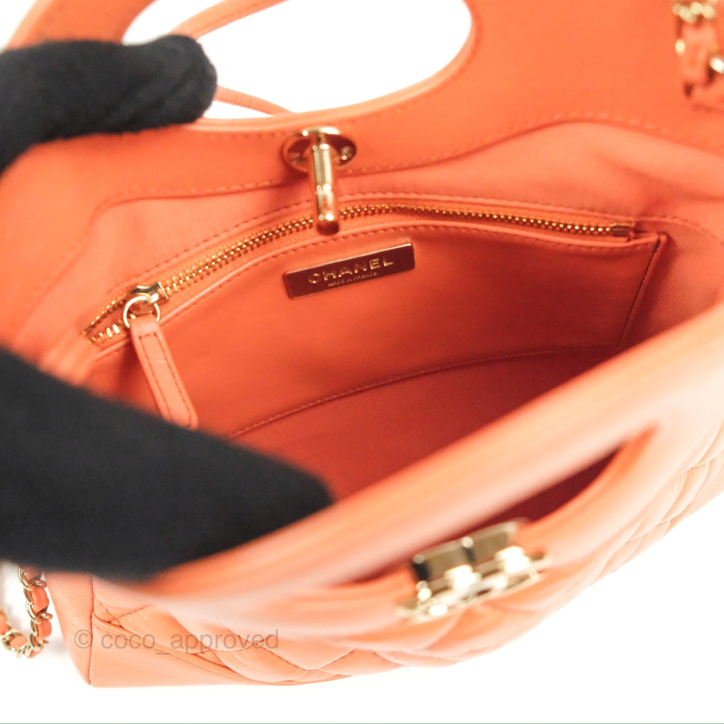 Chanel 31 Mini Salmon Orange Aged Calfskin Gold Hardware