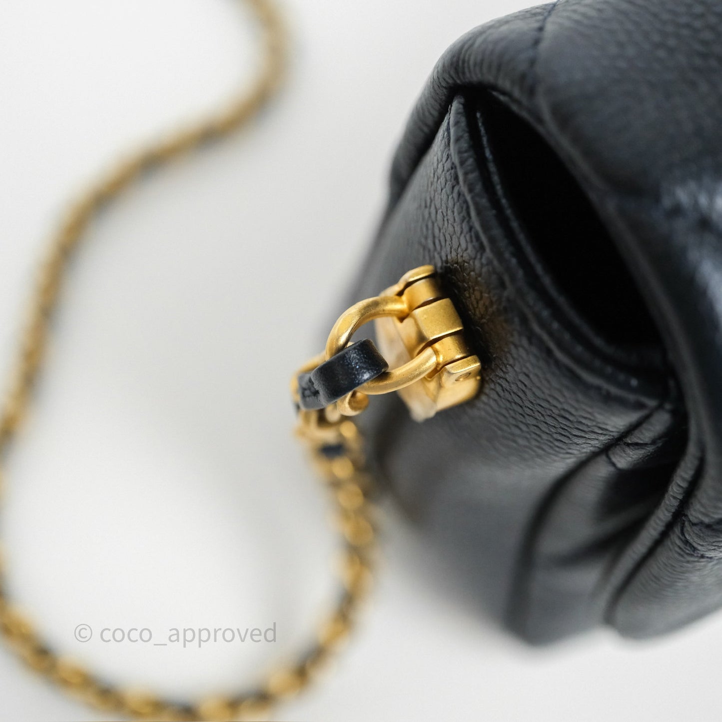 Chanel Quilted My Perfect Mini Iridescent Dark Navy Caviar Aged Gold Hardware 21K