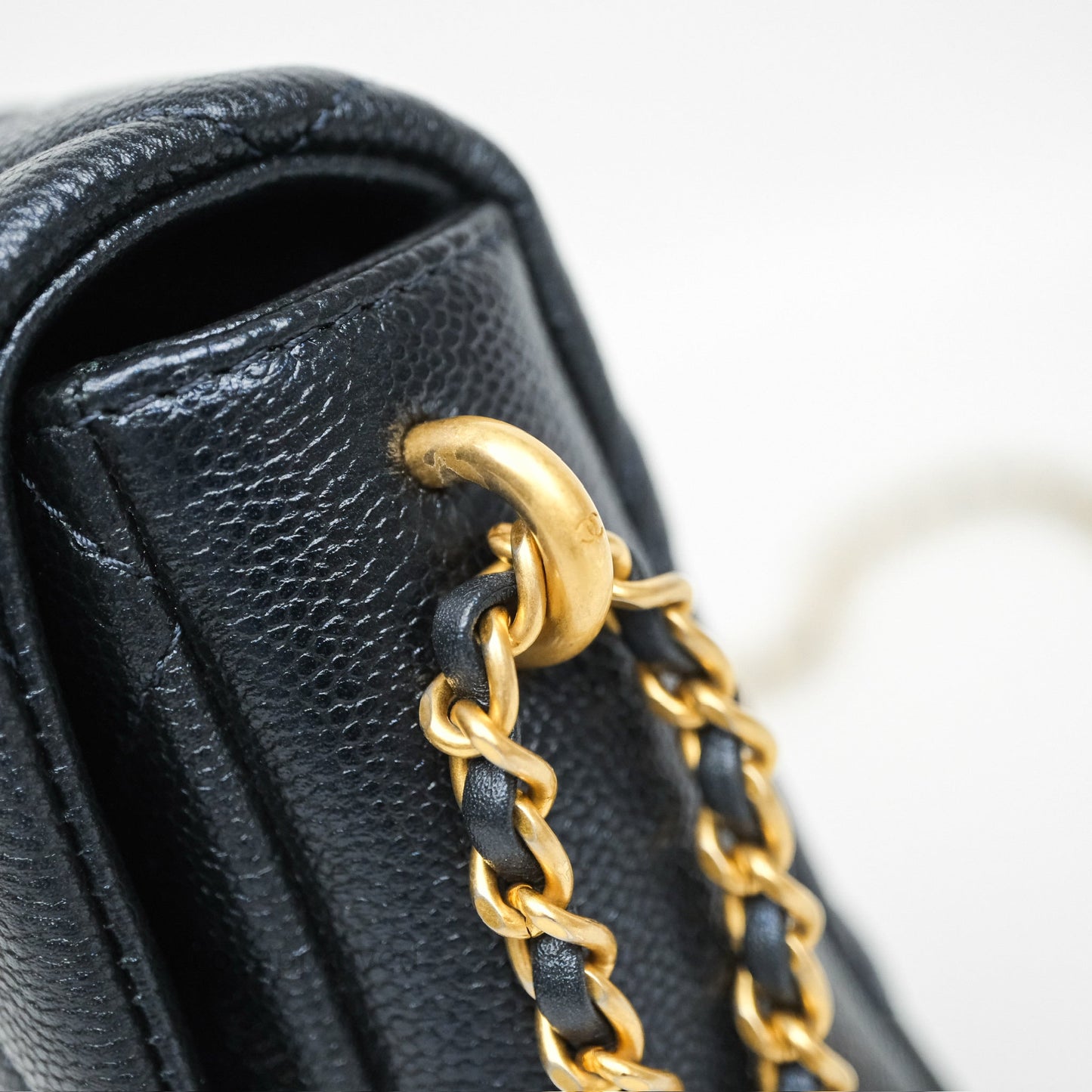 Chanel Quilted My Perfect Mini Iridescent Dark Navy Caviar Aged Gold Hardware 21K