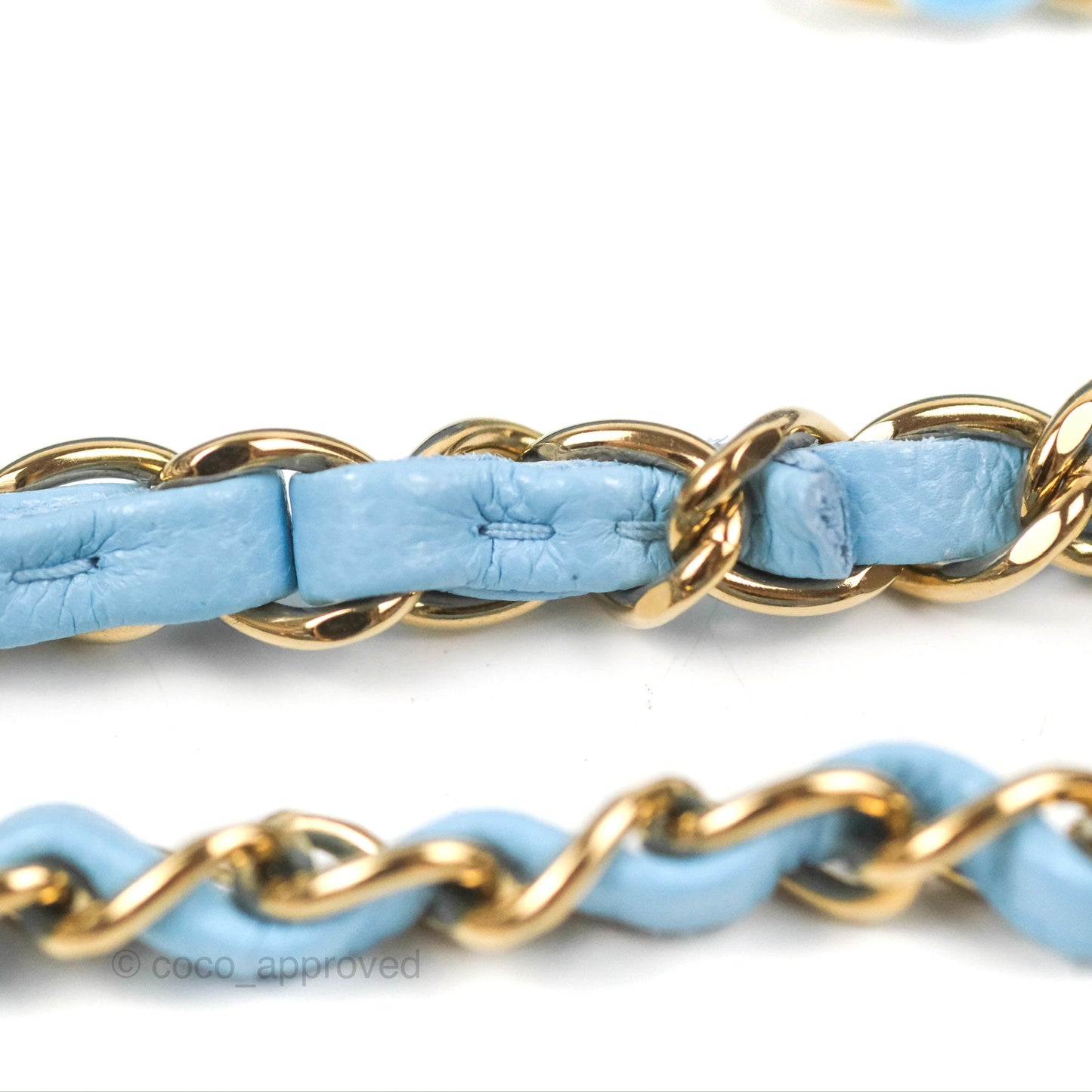 Chanel Small Classic Quilted Flap Light Blue Caviar Gold Hardware