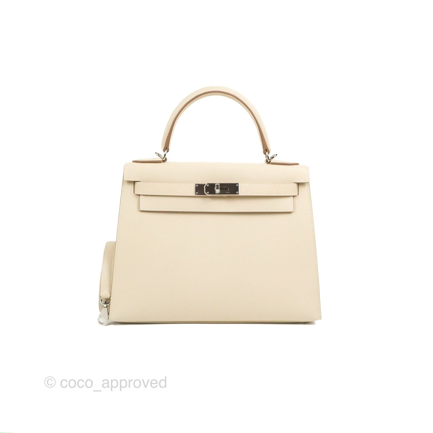 Hermès Kelly Sellier 28 Craie Epsom Palladium Hardware