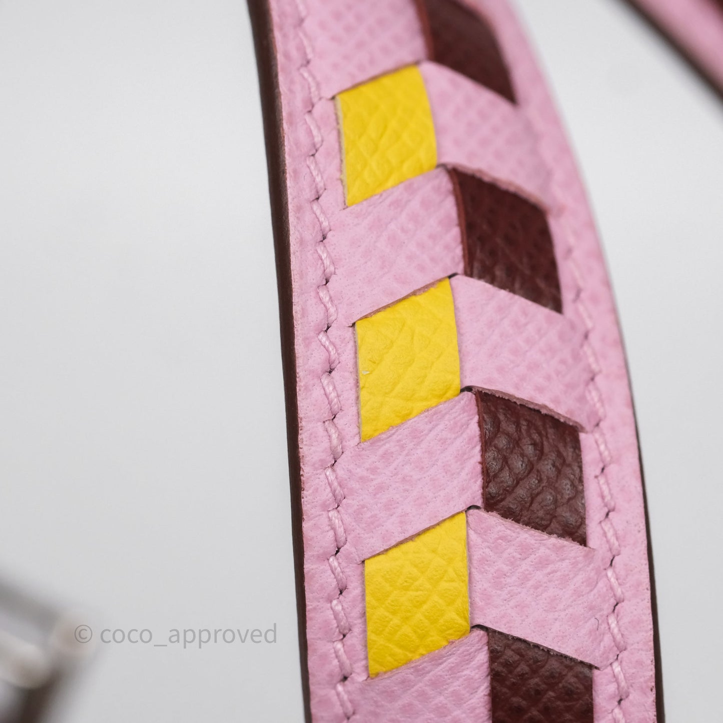 Hermès Tressage De Cuir Picotin Lock 18 Mauve Sylvestre X9/ Jaune de Naples 9O/Rouge H 55 Epsom Palladium Hardware