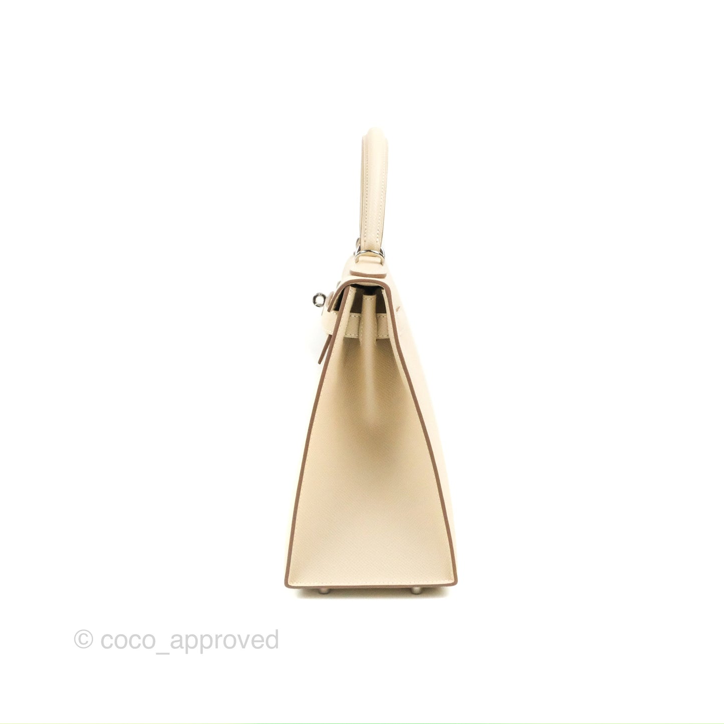 Hermès Kelly Sellier 28 Craie Epsom Palladium Hardware