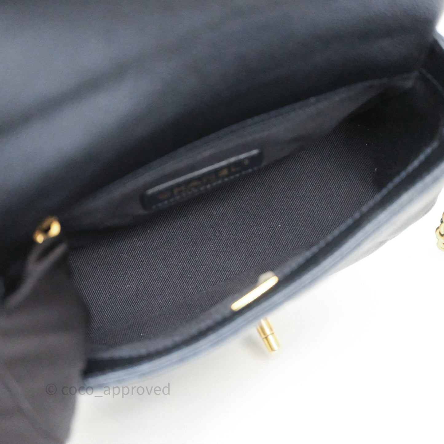 Chanel Quilted My Perfect Mini Iridescent Dark Navy Caviar Aged Gold Hardware 21K