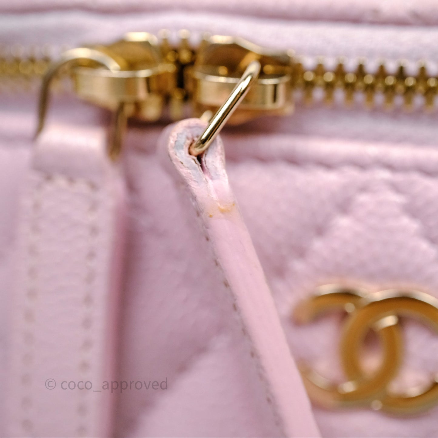 Chanel Mini Vanity With Chain Pink Caviar Gold Hardware