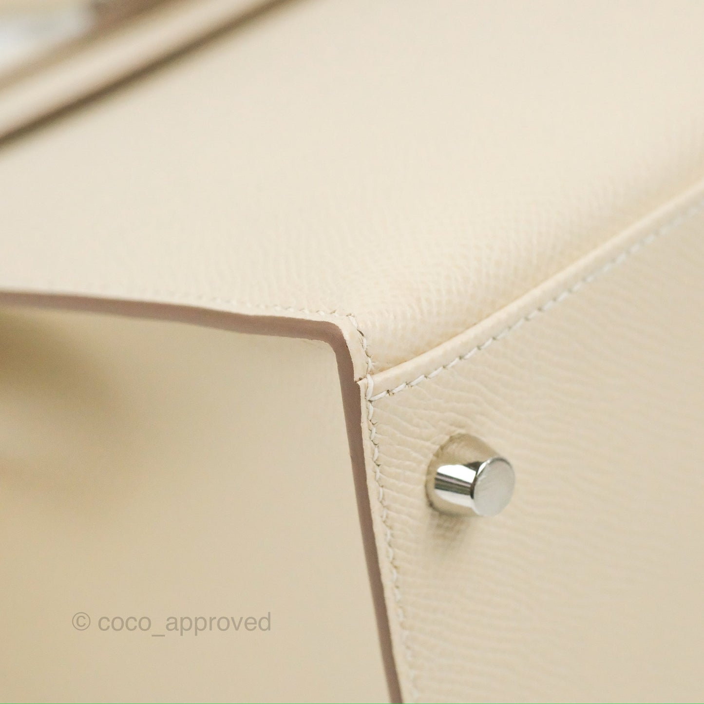 Hermès Kelly Sellier 28 Craie Epsom Palladium Hardware