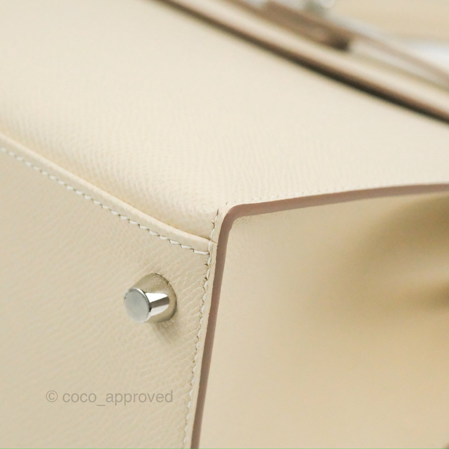 Hermès Kelly Sellier 28 Craie Epsom Palladium Hardware