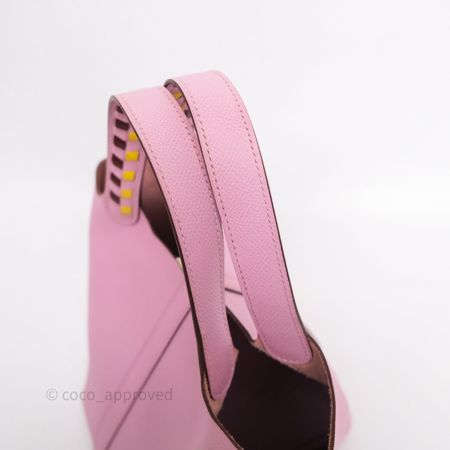 Hermès Tressage De Cuir Picotin Lock 18 Mauve Sylvestre X9/ Jaune de Naples 9O/Rouge H 55 Epsom Palladium Hardware