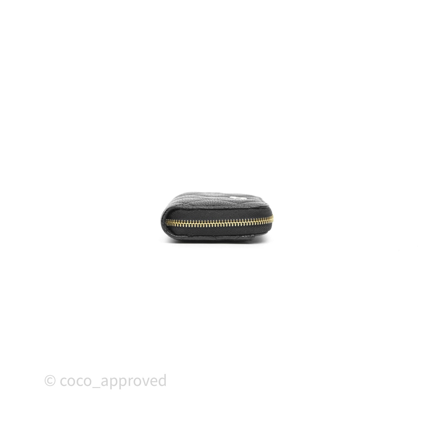 Chanel Classic Zipped Coin Purse Black Caviar Gold Hardware