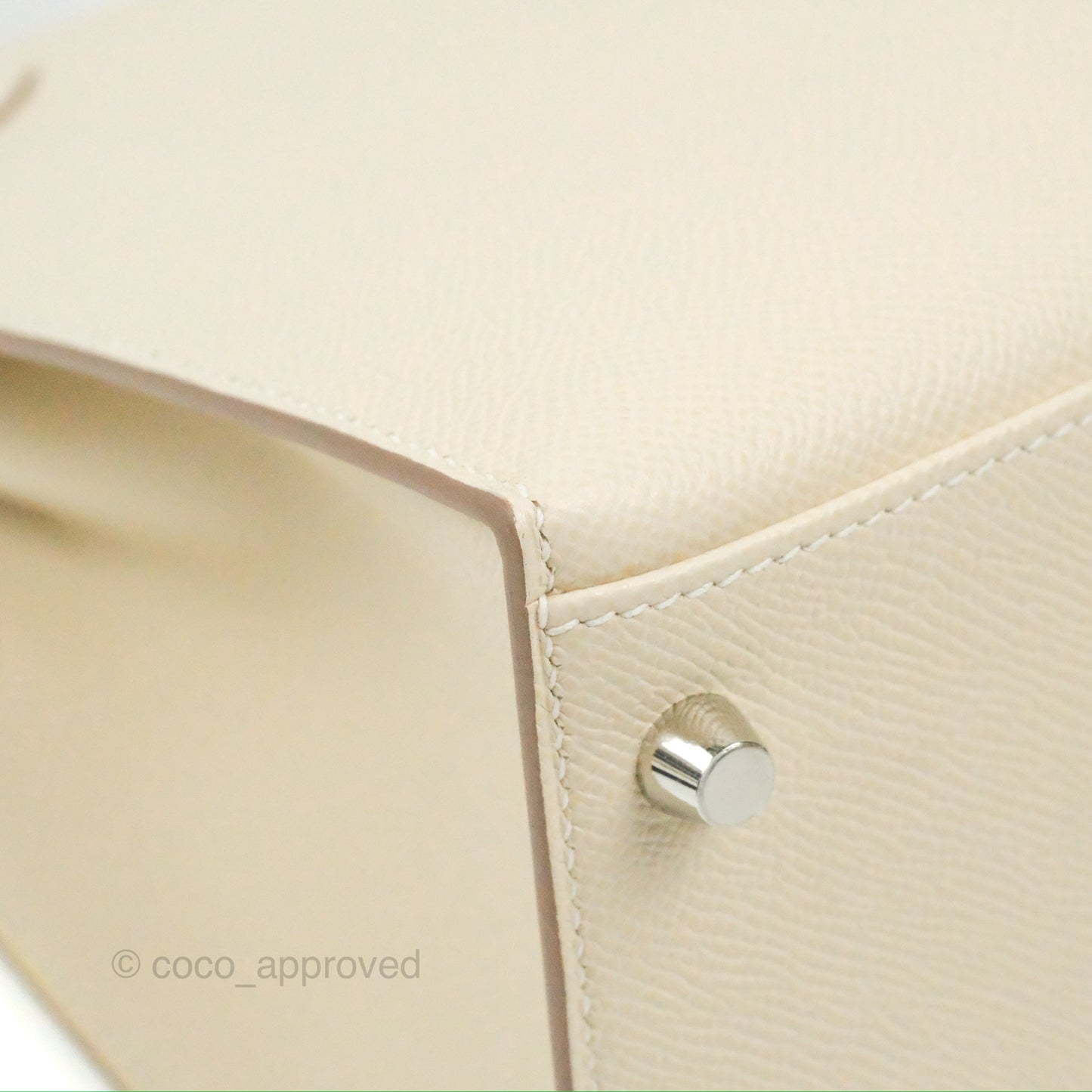 Hermès Kelly Sellier 28 Craie Epsom Palladium Hardware