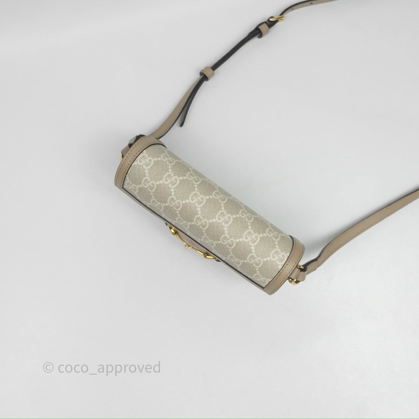 Gucci Horsebit 1955 Mini Bag Beige/White GG Supreme Canvas