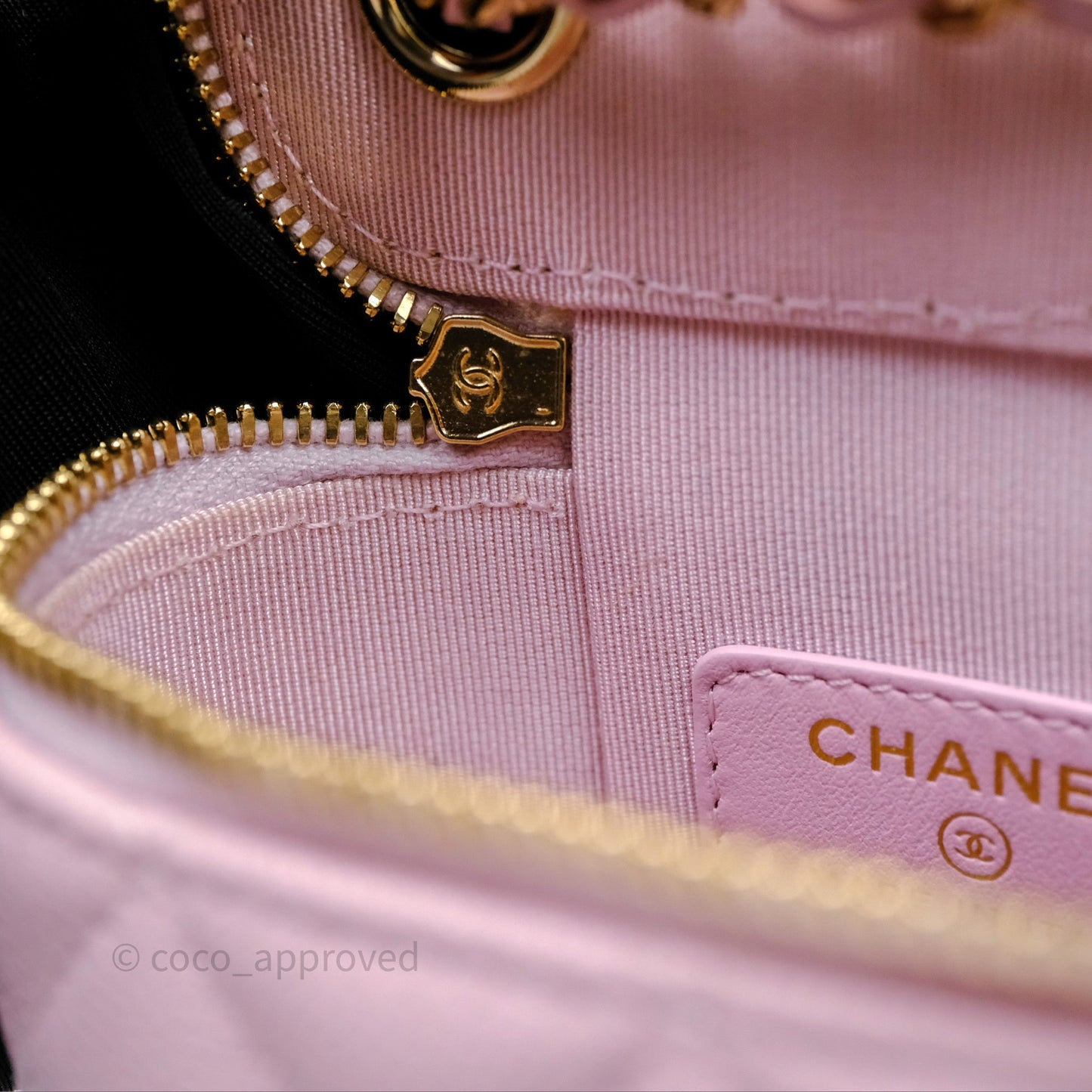 Chanel Mini Vanity With Chain Pink Caviar Gold Hardware