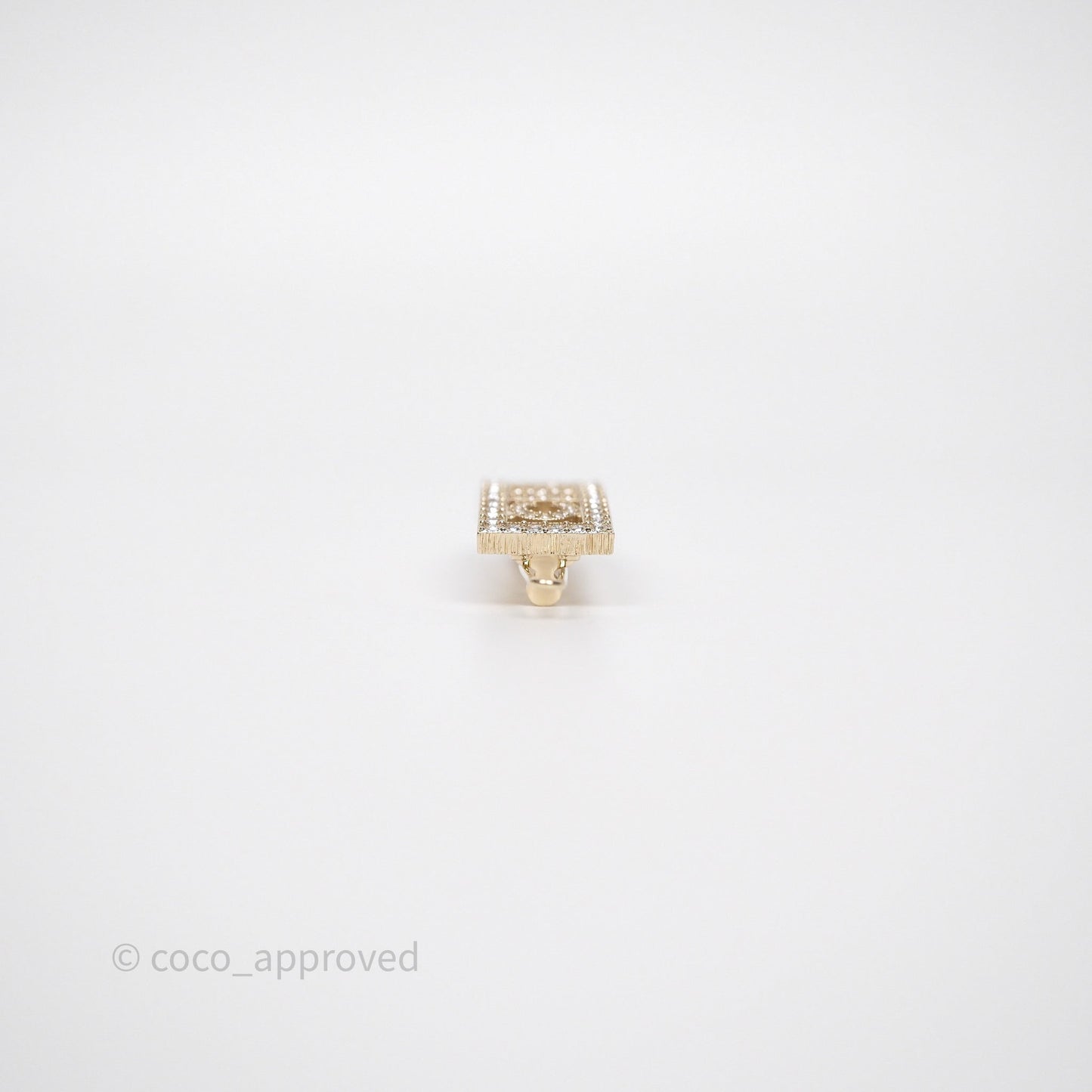 Chanel Crystal CC Logo Hair Clip Gold Tone 24K