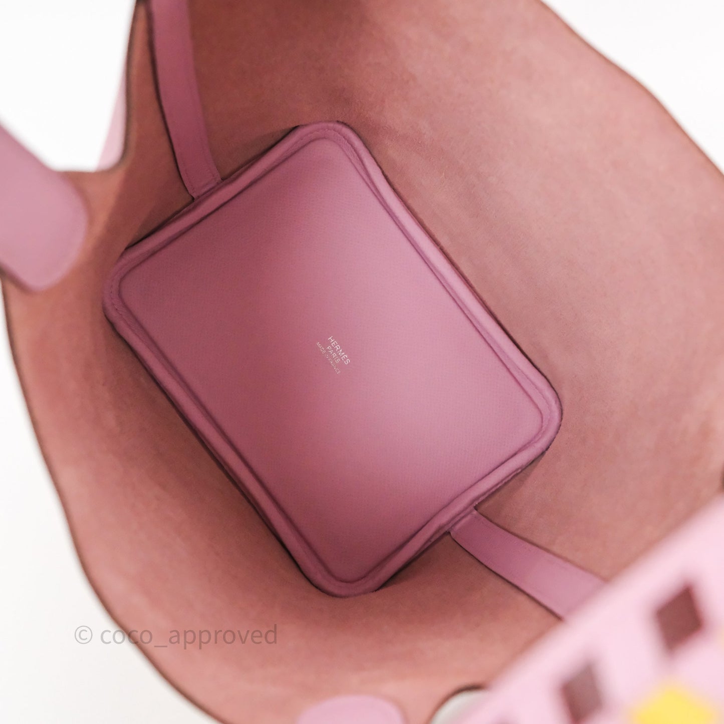 Hermès Tressage De Cuir Picotin Lock 18 Mauve Sylvestre X9/ Jaune de Naples 9O/Rouge H 55 Epsom Palladium Hardware
