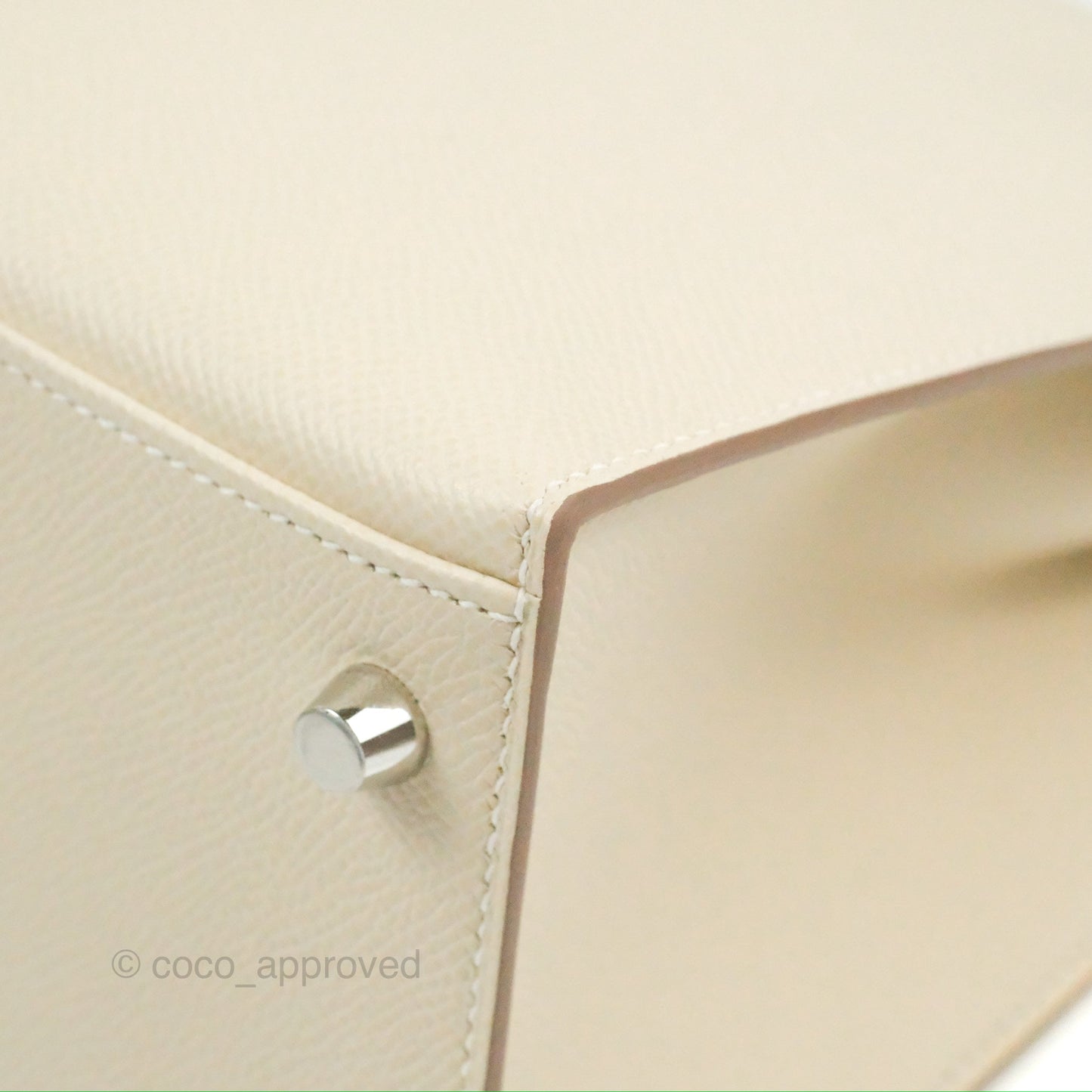 Hermès Kelly Sellier 28 Craie Epsom Palladium Hardware